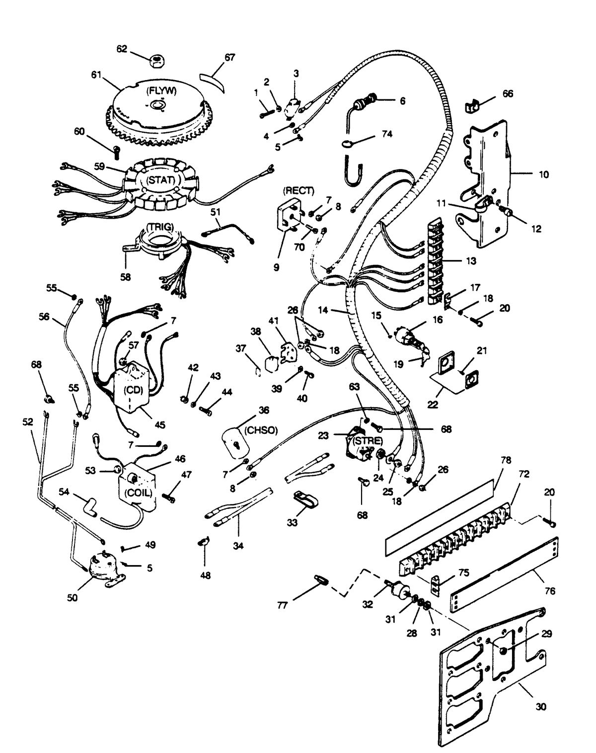 FORCE FORCE 1989 85 H.P. "F" MODELS ELECTRICAL COMPONENTS