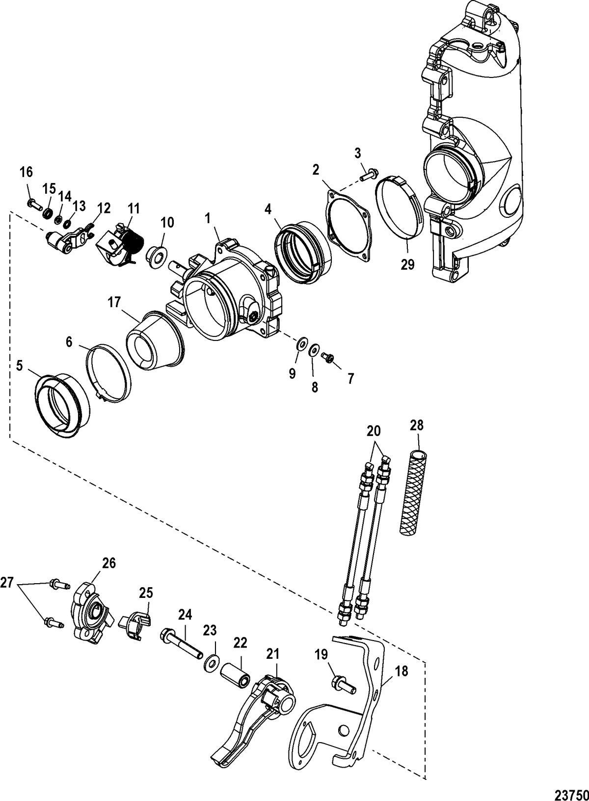 MERCURY/MARINER 75/90/115/125 DFI 1.5L (3 CYLINDER) Throttle Body