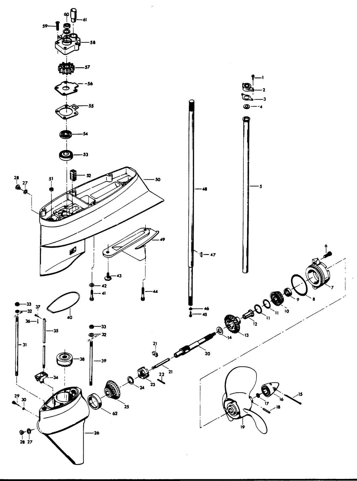 CHRYSLER 55 H.P. GEAR HOUSING