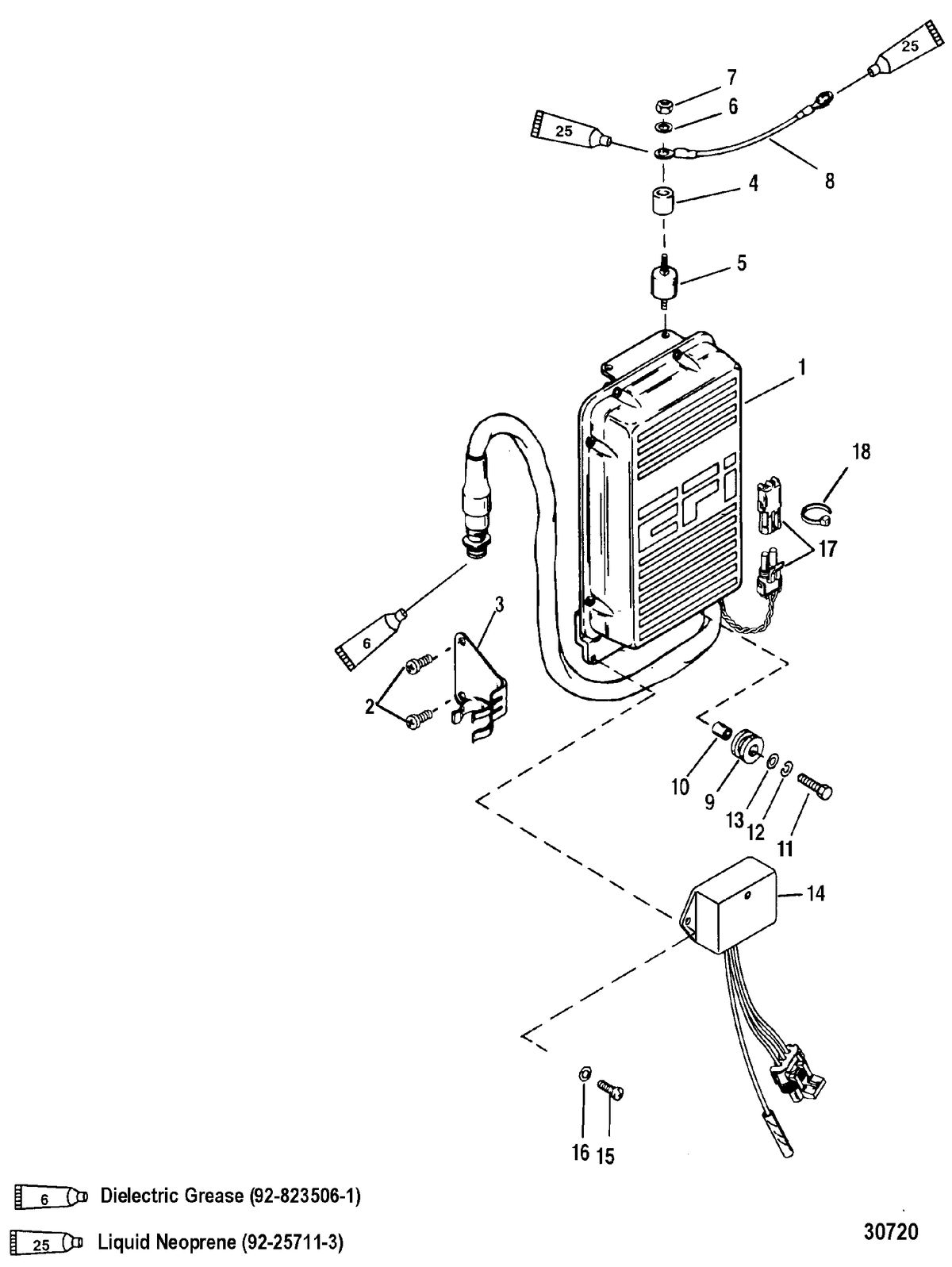 MERCURY/MARINER 150/175/200 EFI E.C.U. ASSEMBLY