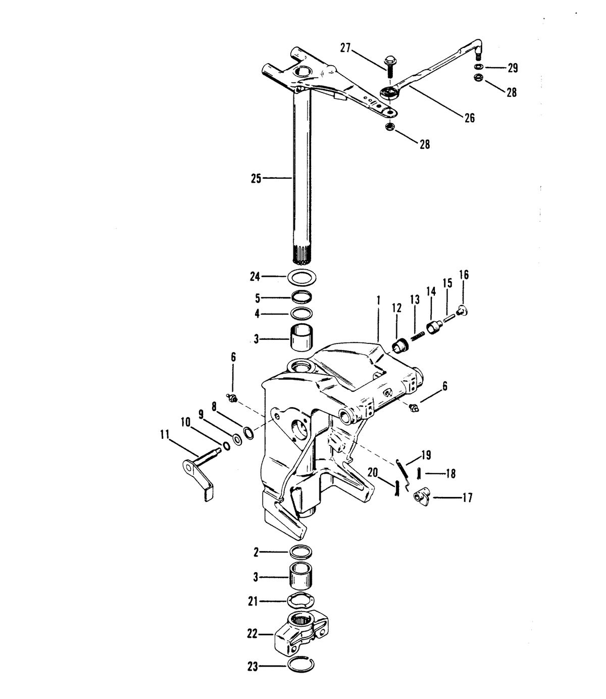 RACE OUTBOARD XR-2 / MAGNUM SWIVEL BRACKET AND STEERING ARM