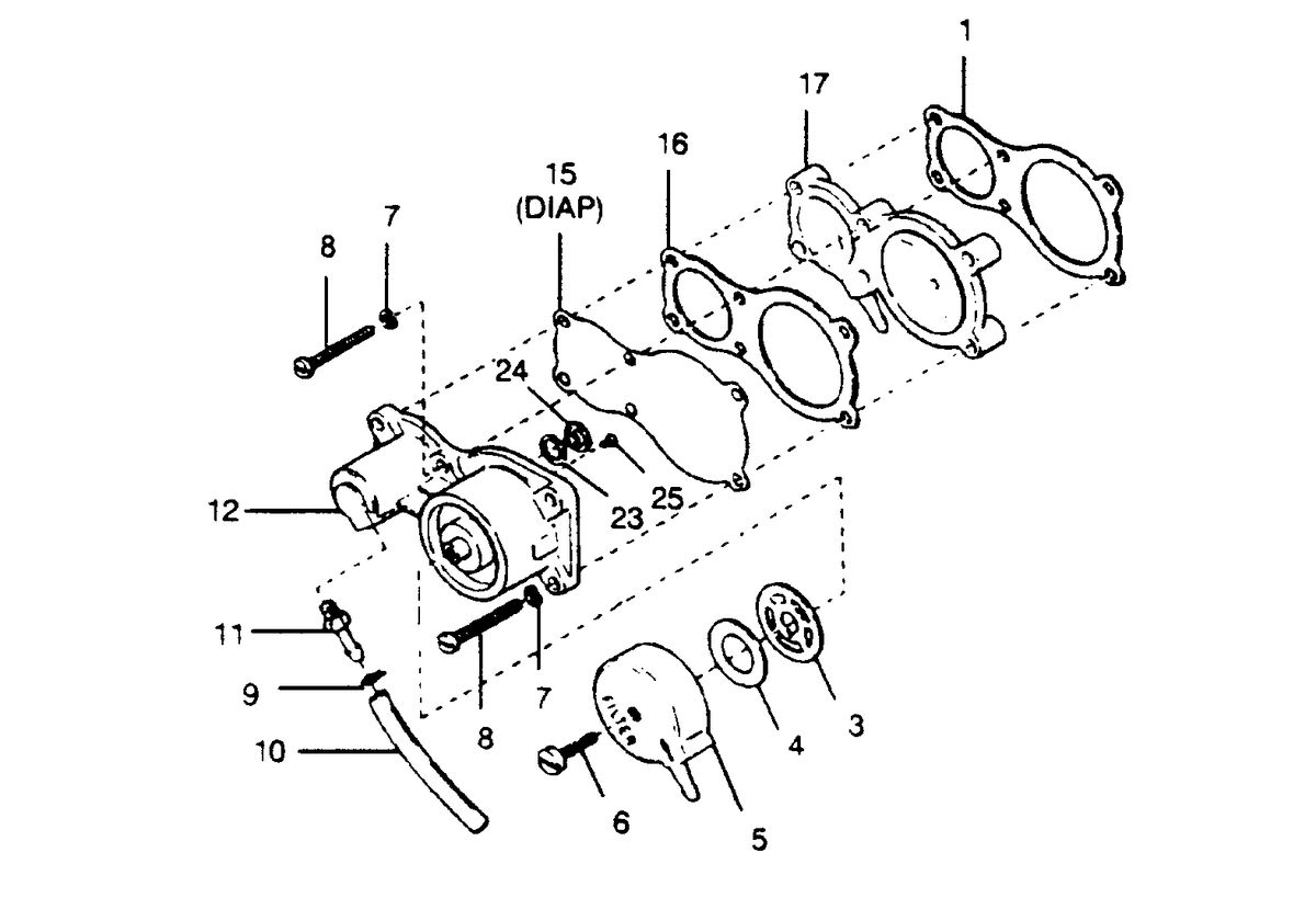 FORCE FORCE 1990 35 H.P. "A" MODELS FUEL PUMP