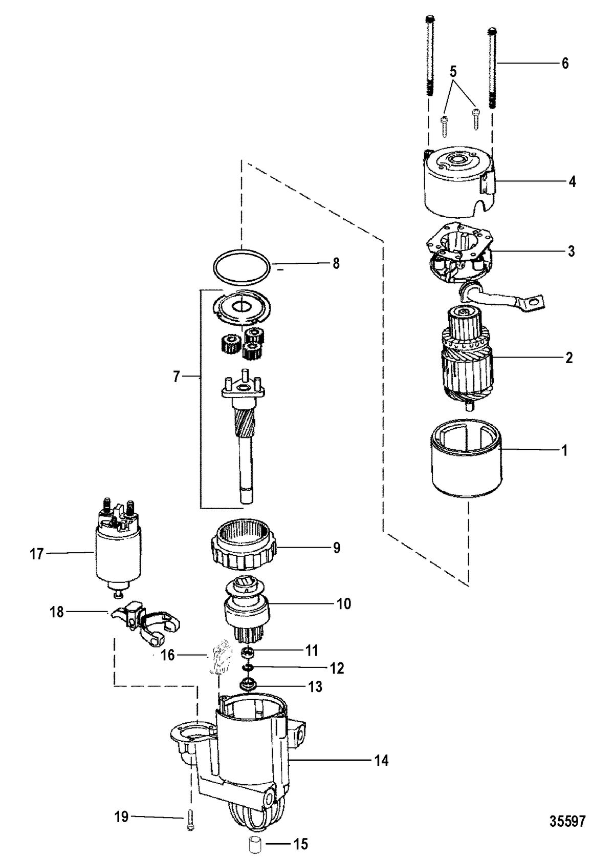 MERCRUISER 7.4L MPI BRAVO L29 (GEN VI) STARTER MOTOR(PG260)