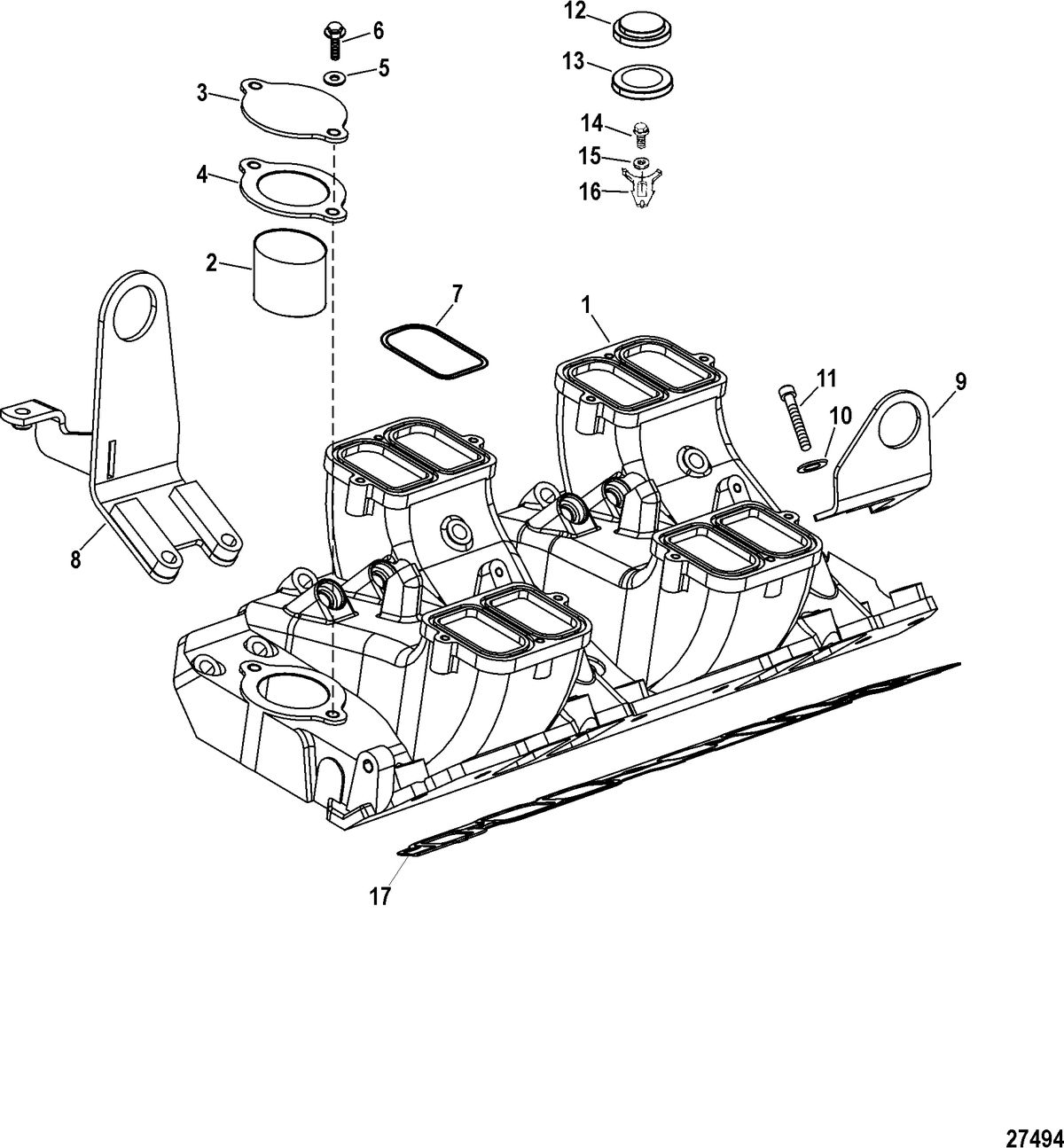 RACE STERNDRIVE 525 EFI Intake Manifold And Components