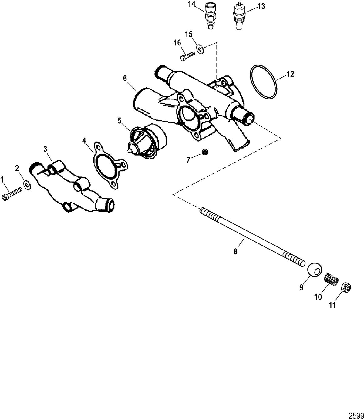 RACE STERNDRIVE 575 SCI Thermostat Housing
