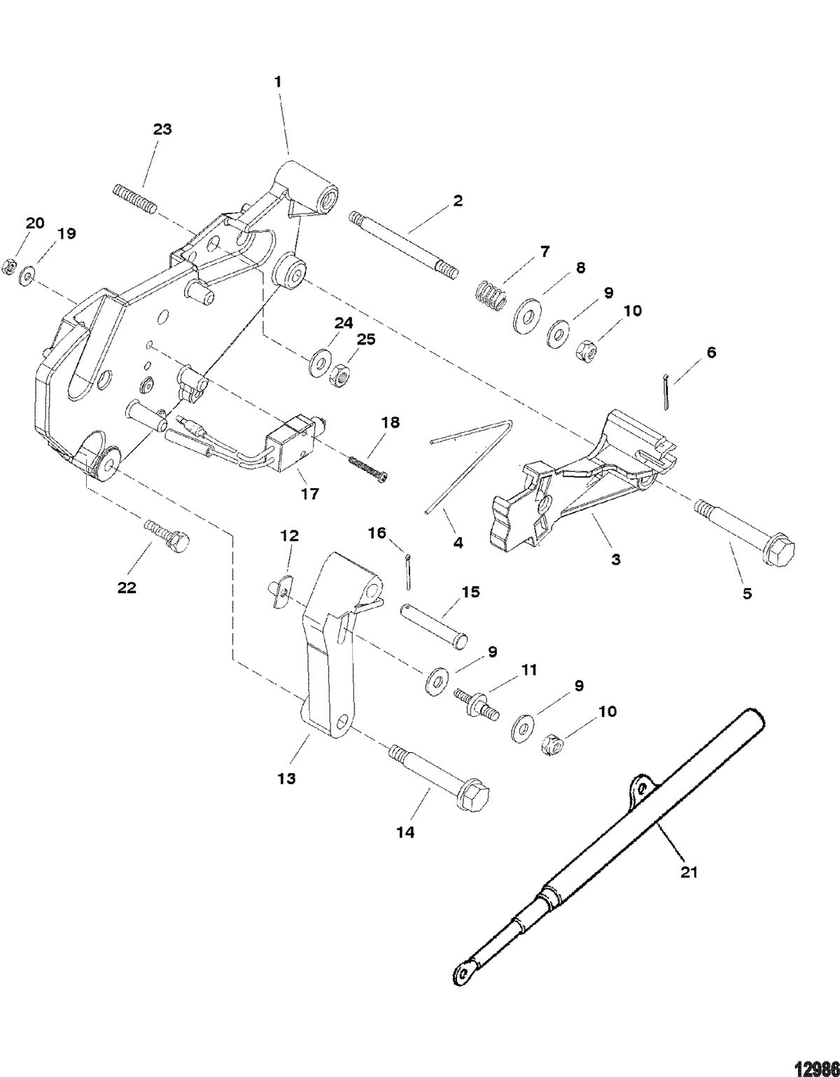 MERCRUISER 4.3L EFI ALPHA/BRAVO (262 CID - GEN+) Shift Bracket(Alpha Engines)