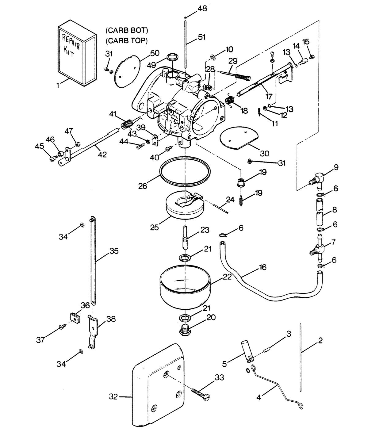 FORCE FORCE 1988 125 HP "C" MODELS CARBURETOR