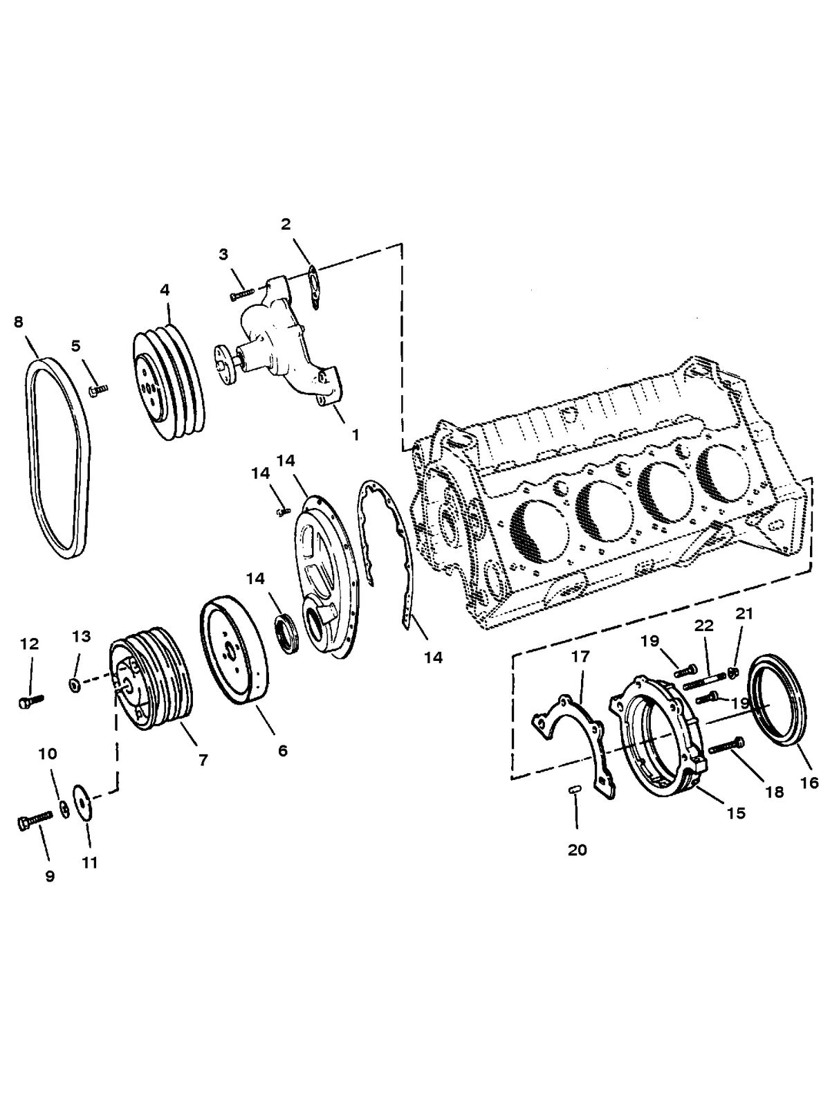 MERCRUISER 350 MAGNUM BRAVO (EFI-MP GEN+) WATER PUMP AND FRONT COVER