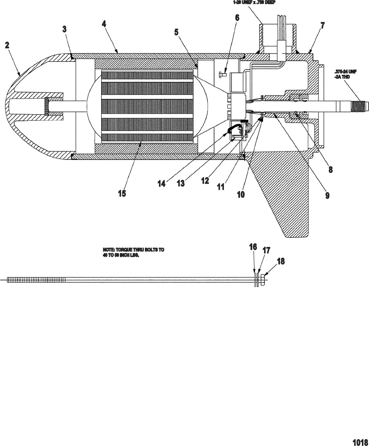 TROLLING MOTOR MOTORGUIDE GREAT WHITE SERIES Lower Unit Assembly(46# - 5/2 Speed) (MEF397062)