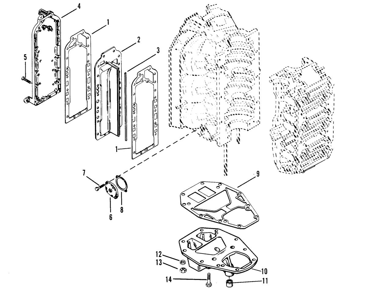 RACE OUTBOARD FORMULA 1 (CARBURETOR) EXHAUST MANIFOLD