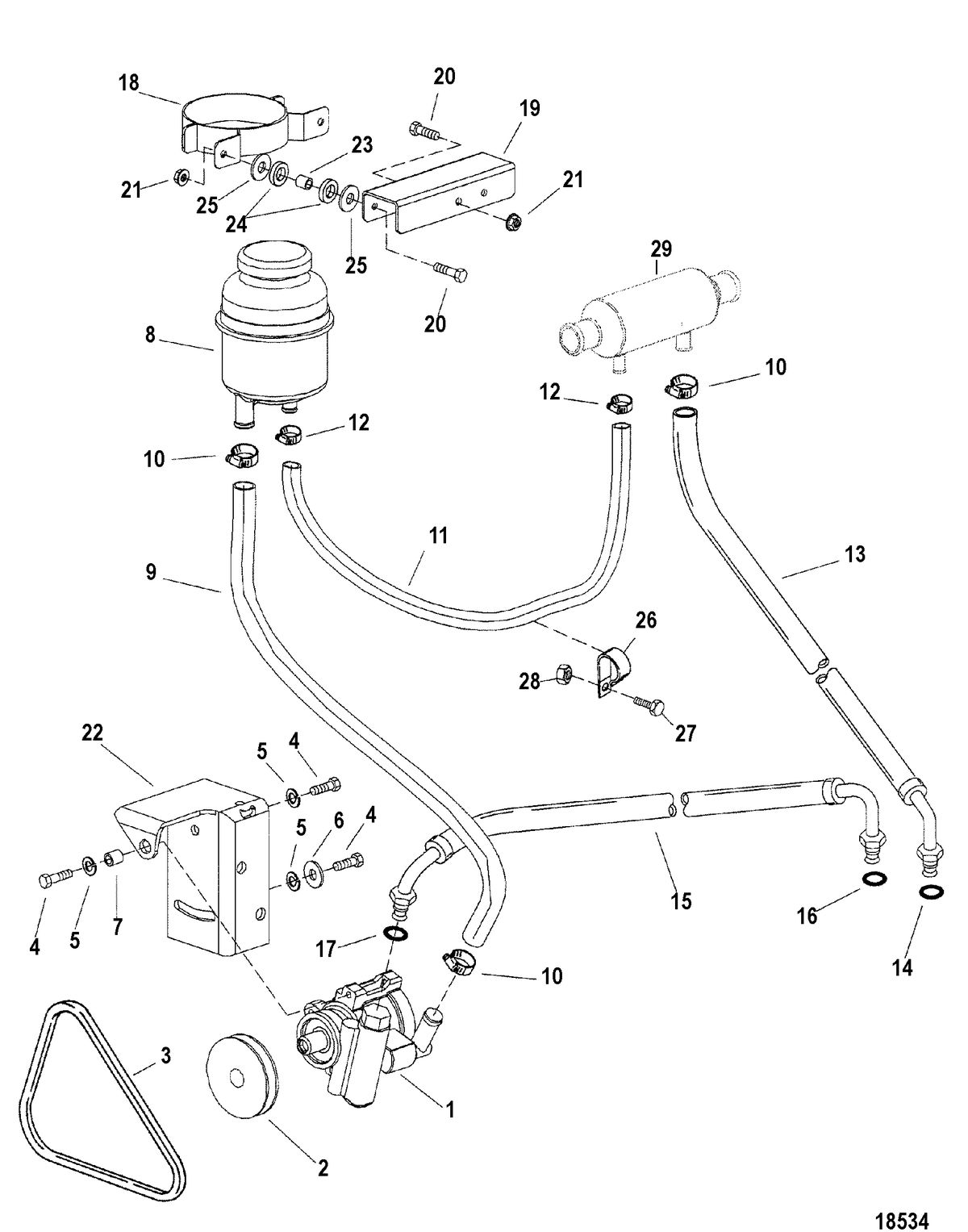 MERCRUISER CUMMINS/MERCRUISER 4.2 UNIFICATION Power Steering Components(STERNDRIVE)