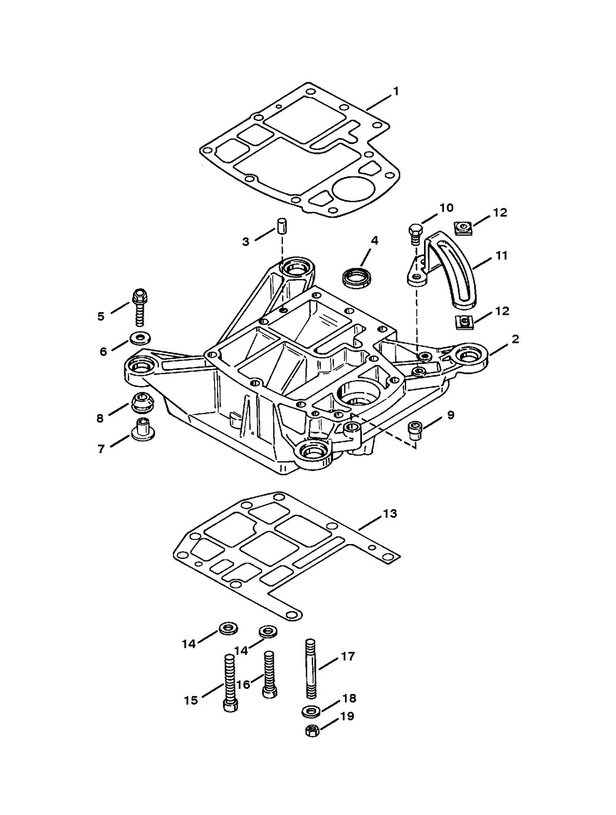 FORCE FORCE 90 H.P. (1998) ADAPTER PLATE - UPPER