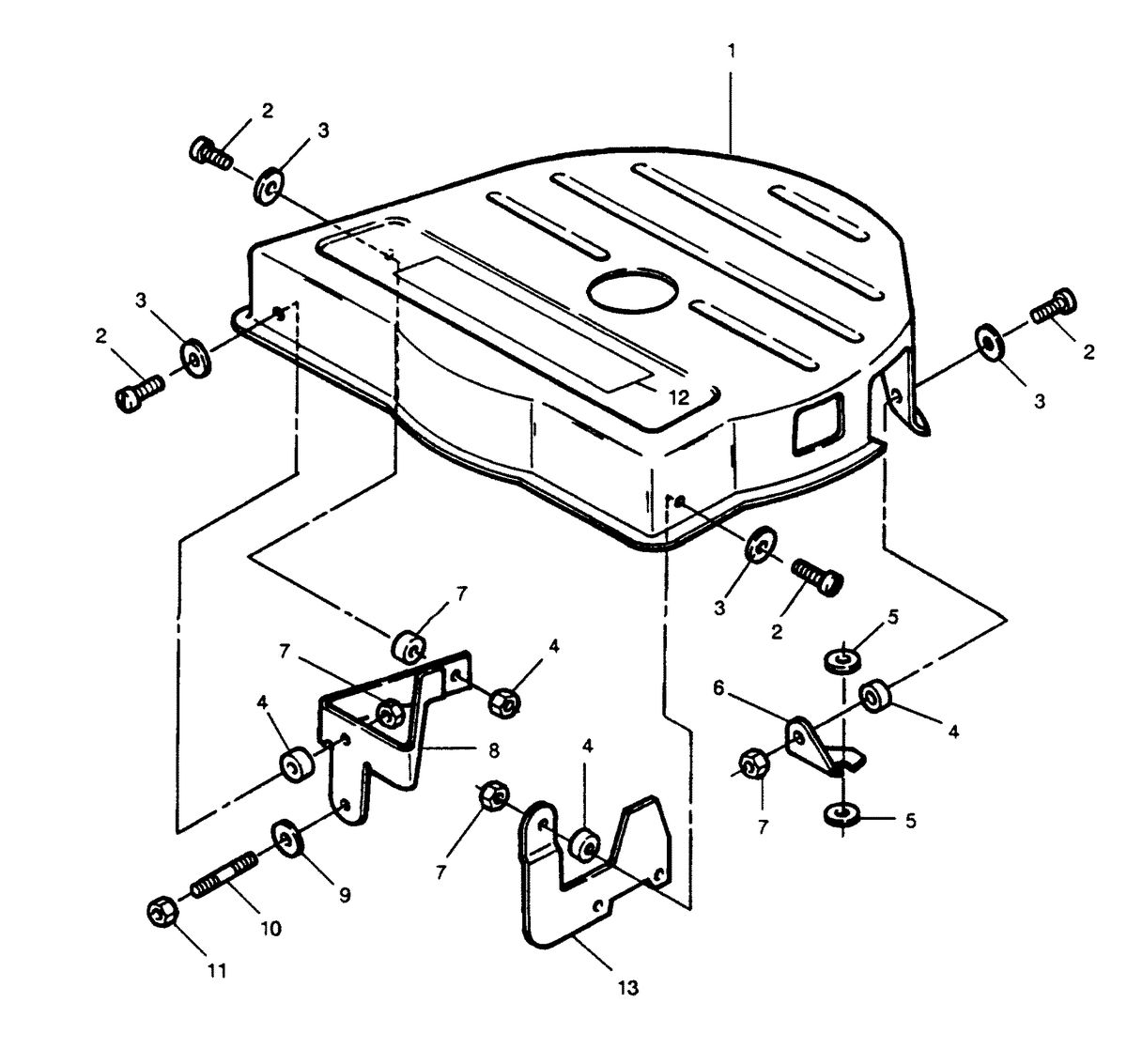 FORCE FORCE 120 H.P. "A" MODEL 1990 L-DRIVE FLYWHEEL COVER