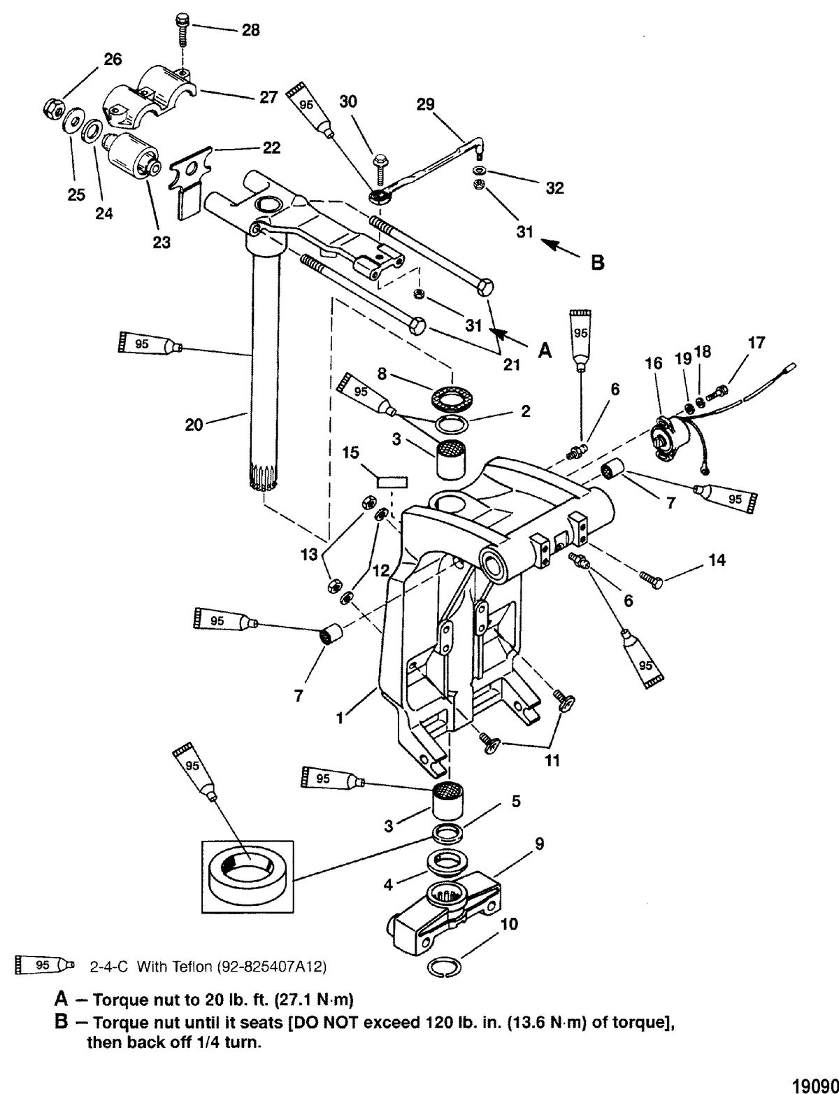 MERCURY/MARINER 200/225 (3.0L DFI) Swivel Bracket and Steering Arm