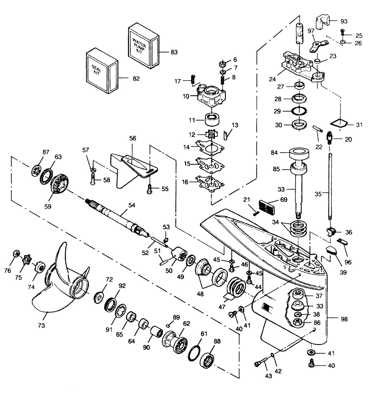 FORCE FORCE 120 H.P. "L" - DRIVE "B" MODELS GEAR HOUSING