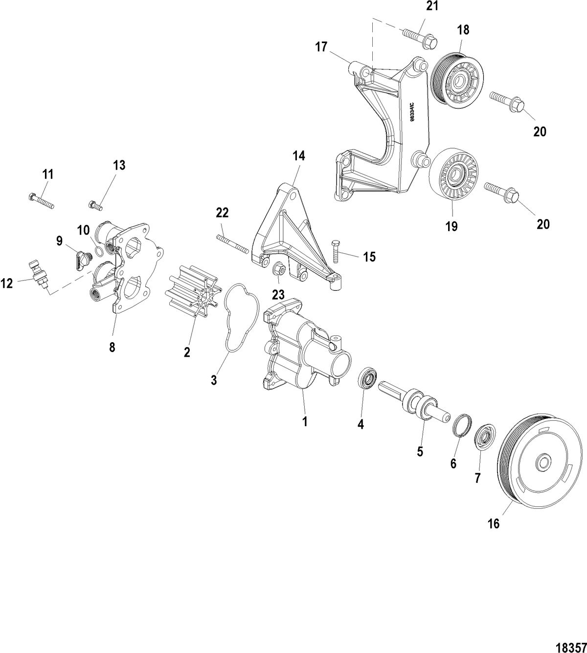 MERCRUISER 496 MAG STERNDRIVE Seawater Pump