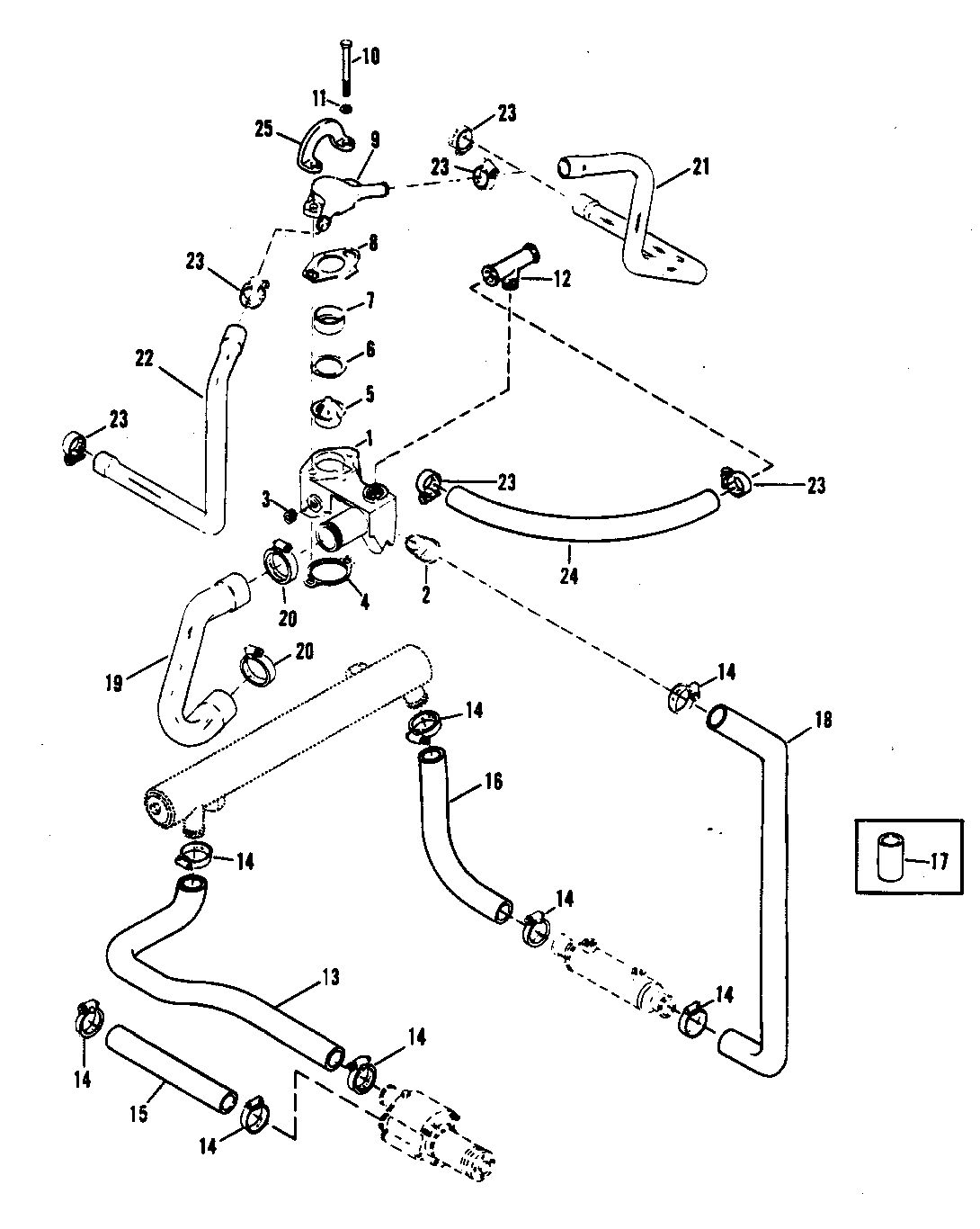 MERCRUISER 465 H.P. ENGINE THERMOSTAT HOUSING