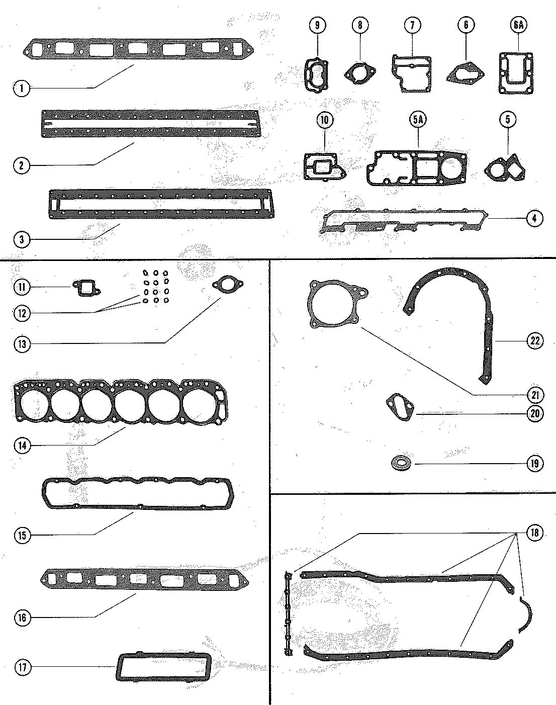 MERCRUISER 150 ENGINE GASKETS AND GASKET SETS