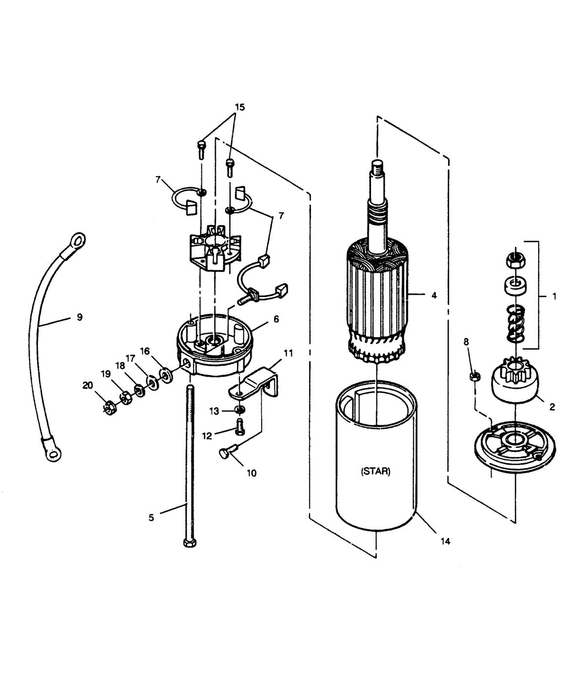 FORCE FORCE 1989 125 HP "A" MODEL L-DRIVE STARTER
