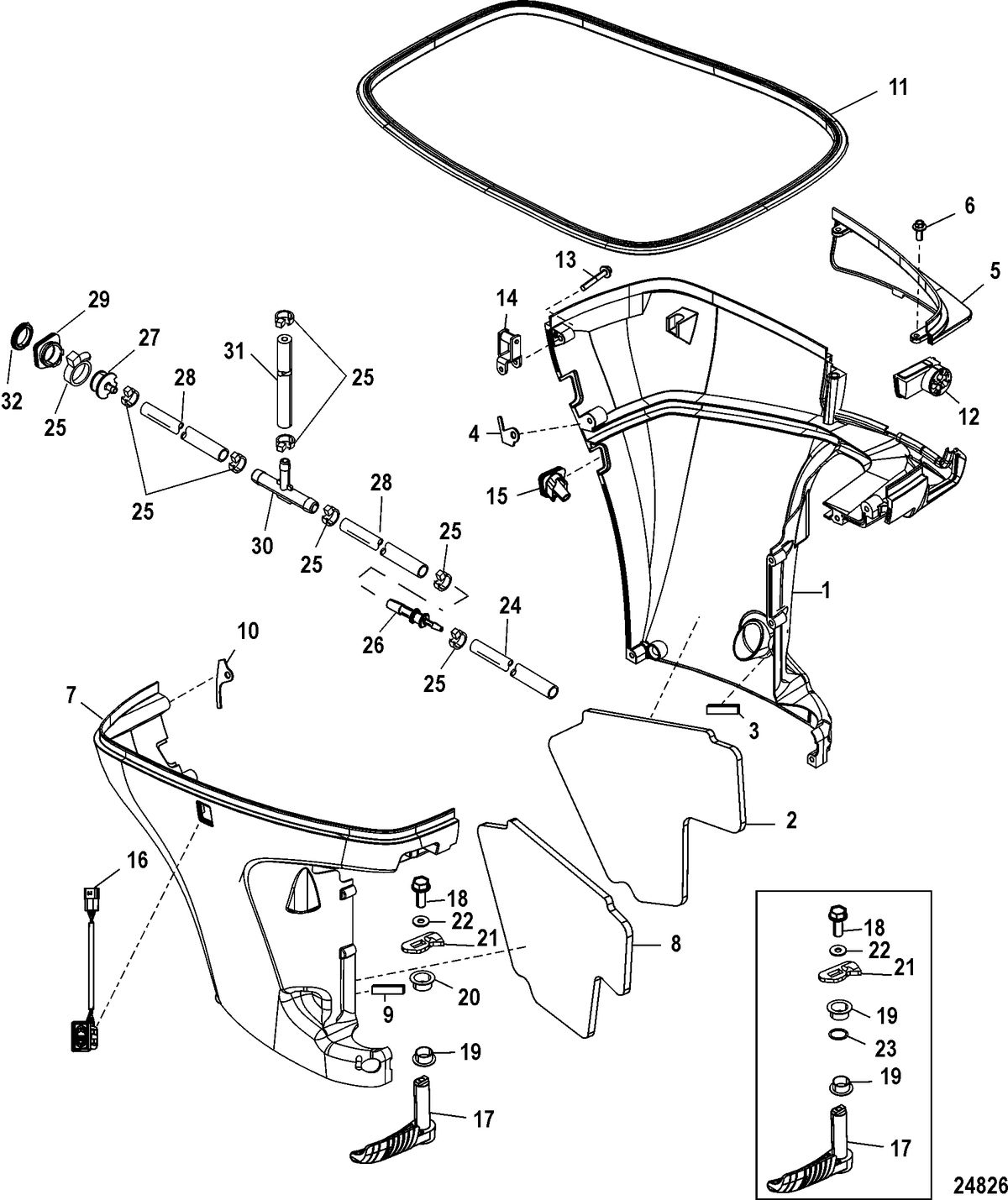 MERCURY/MARINER 75/80/90/100/115 EFI 4-STROKE Bottom Cowl
