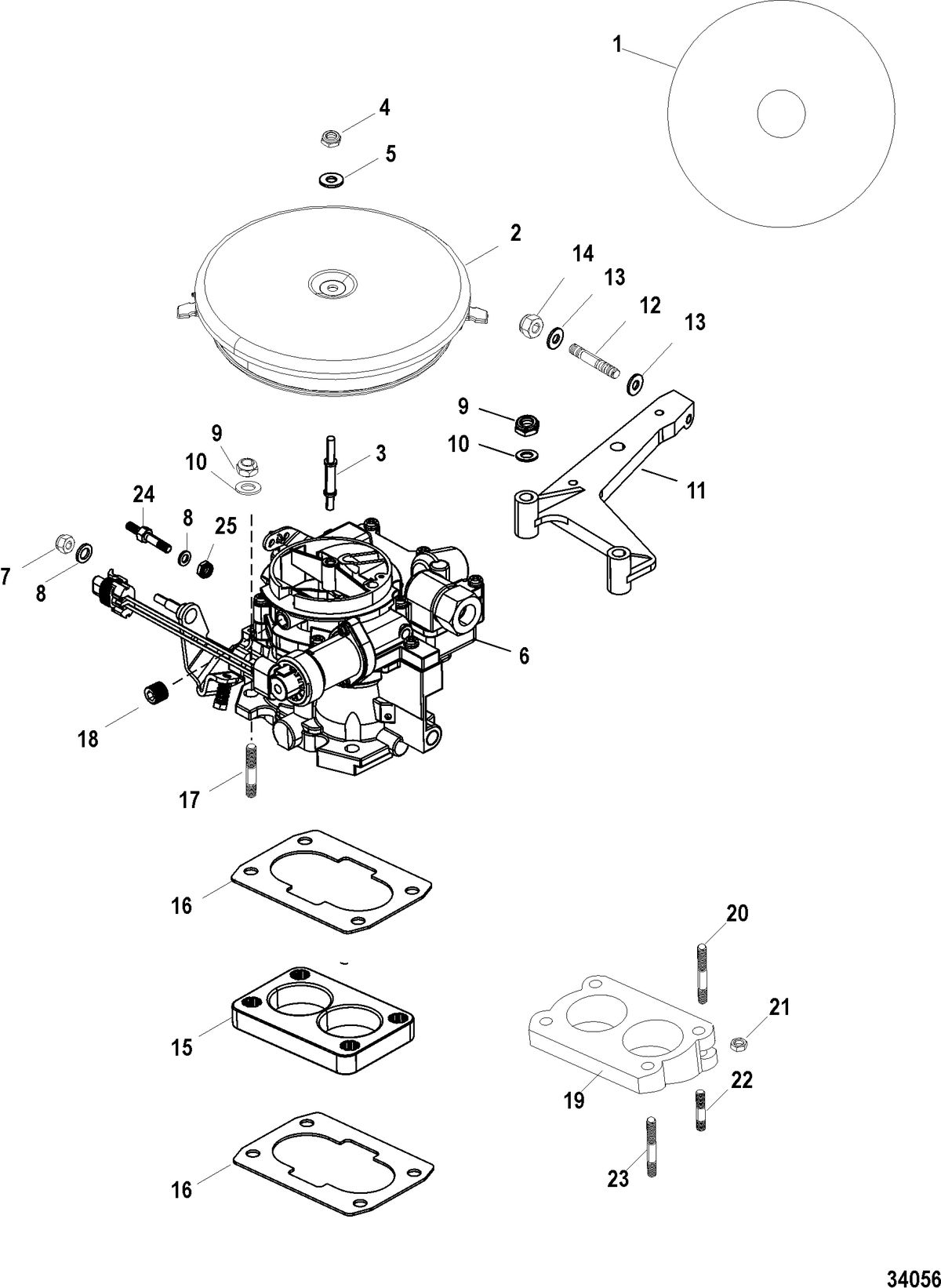 MERCRUISER 5.7L INBOARD Carburetor and Throttle Linkage