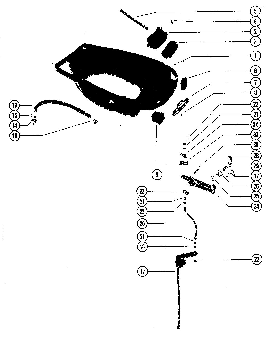 MARINER MARINER 90 BOTTOM COWL AND SHIFT LINKAGE