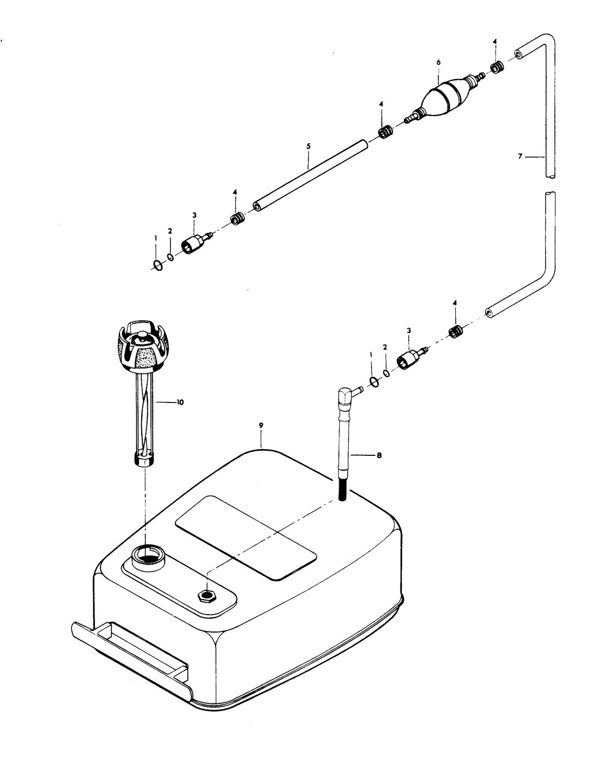 CHRYSLER 6 H.P. SAILOR (PRE-RIGGED) FUEL TANK AND LINE