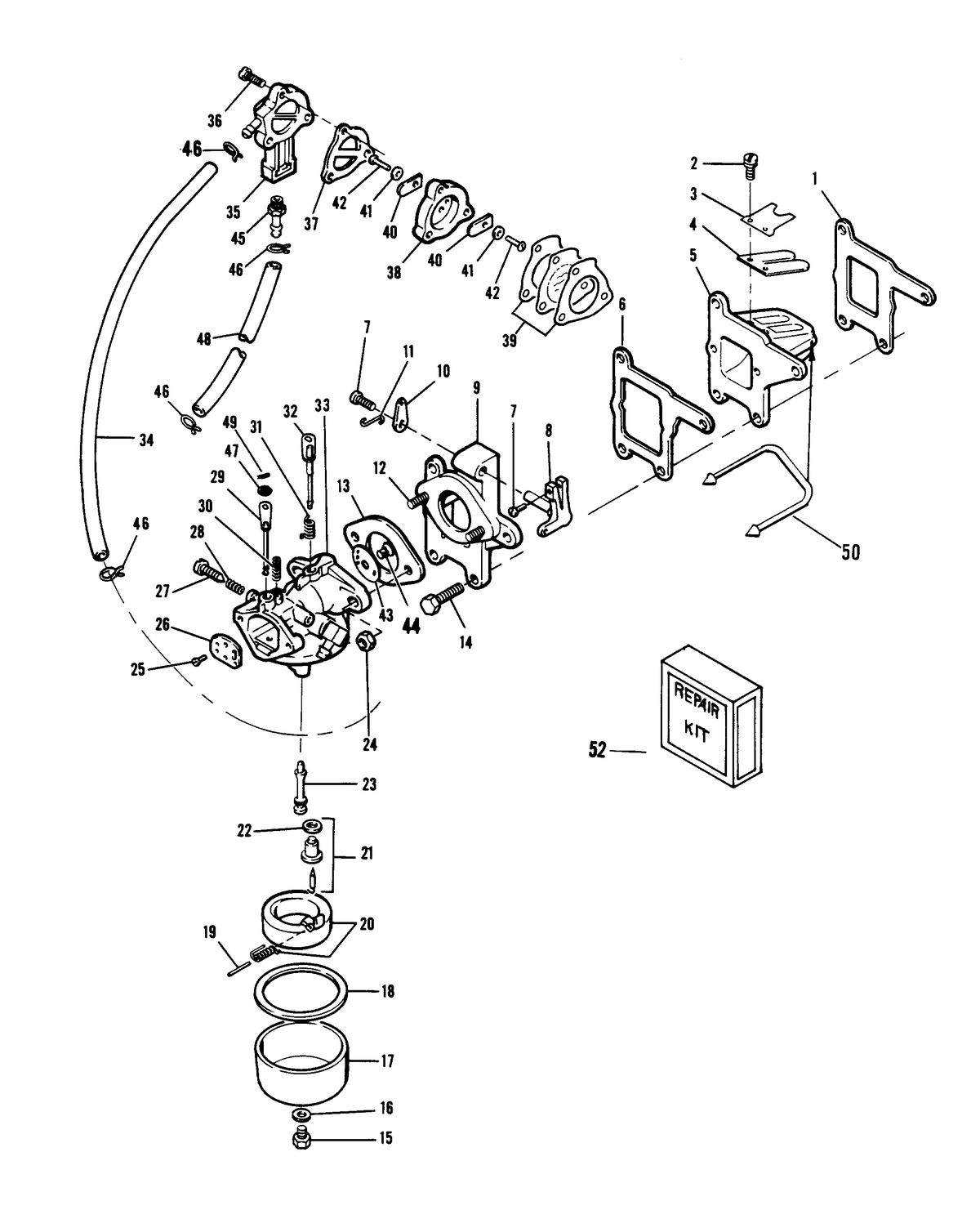 CHRYSLER 6 H.P. SAILOR (PRE-RIGGED) FUEL SYSTEM
