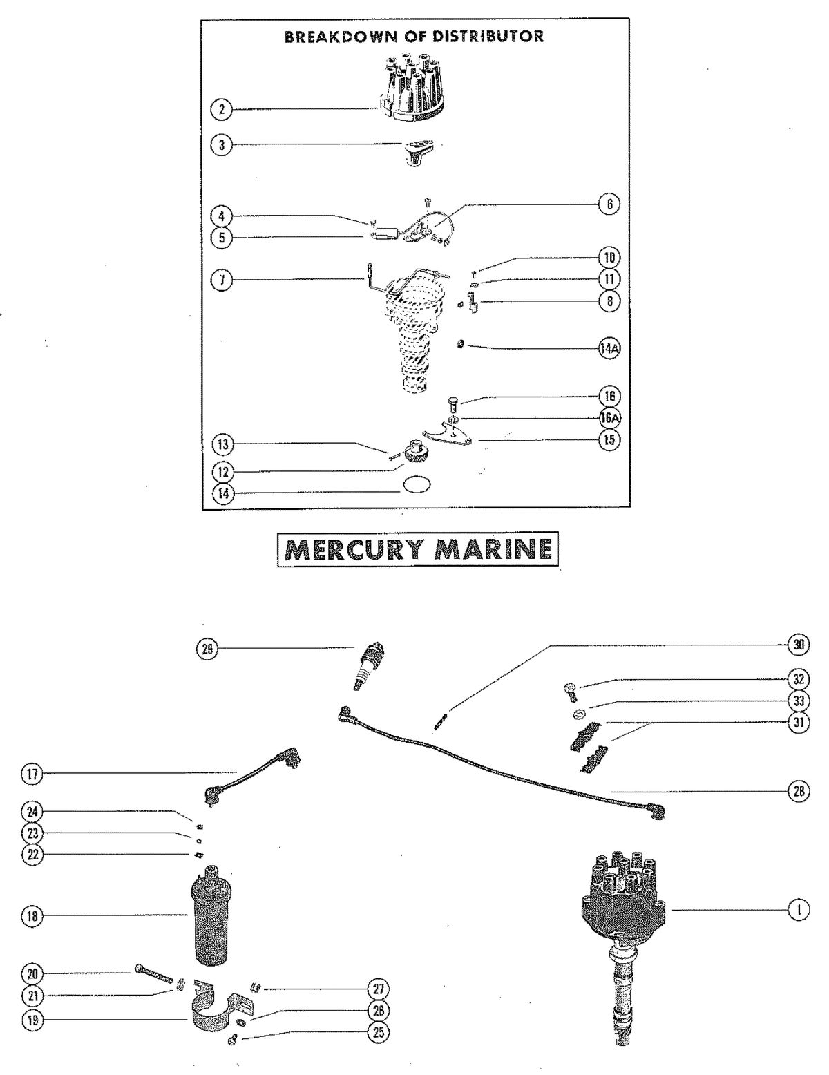 MERCRUISER 225 ENGINE DISTRIBUTOR ASSEMBLY, COMPLETE-MERCURY MARINE