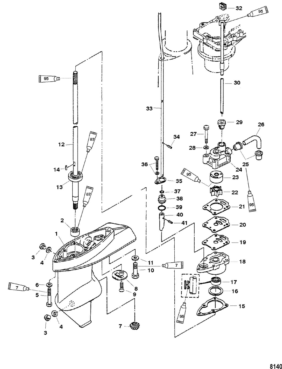 MERCURY/MARINER 4/5/6 4-STROKE Gear Housing, Driveshaft