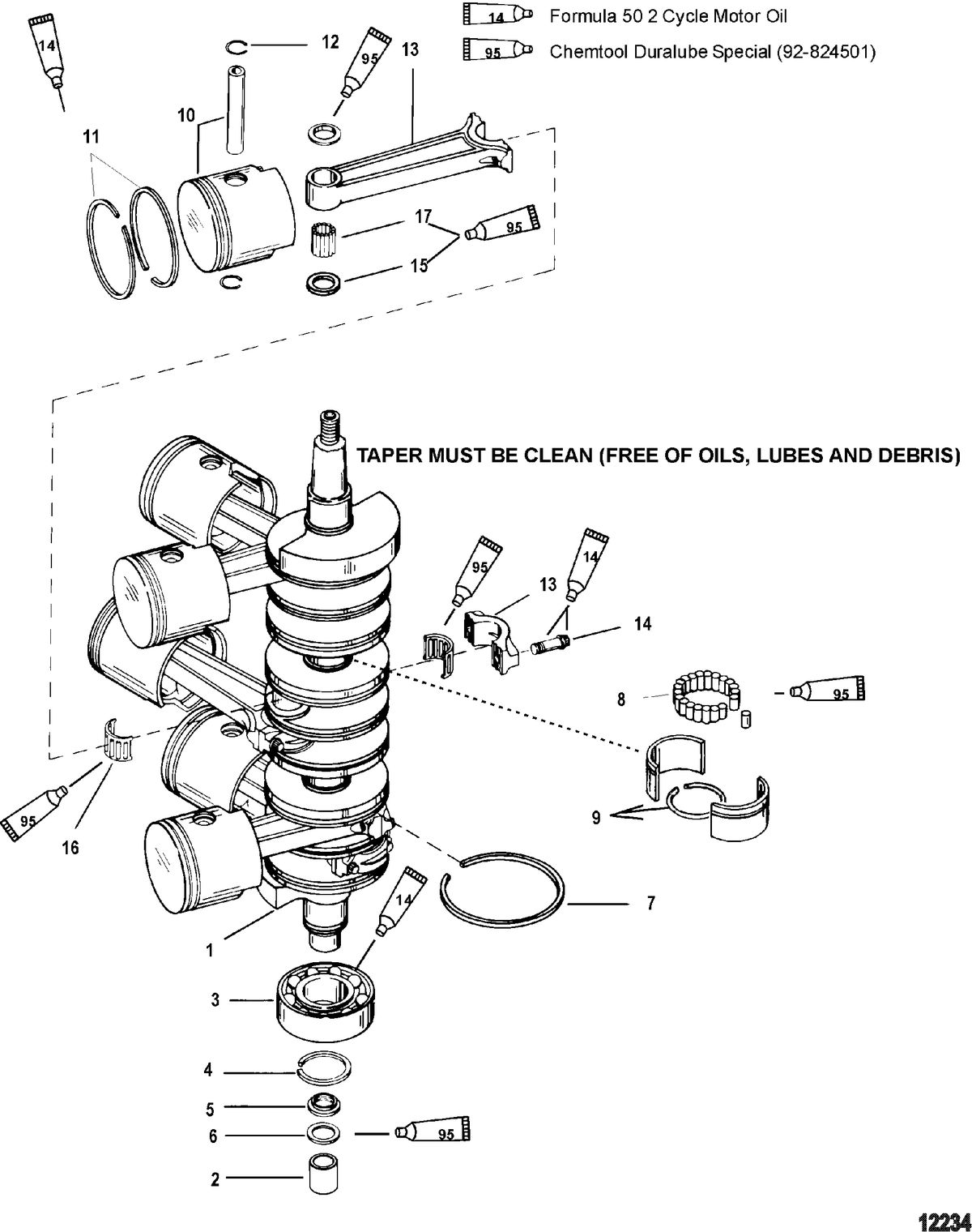 RACE OUTBOARD 225X EFI PROMAX Crankshaft, Pistons And Connecting Rods