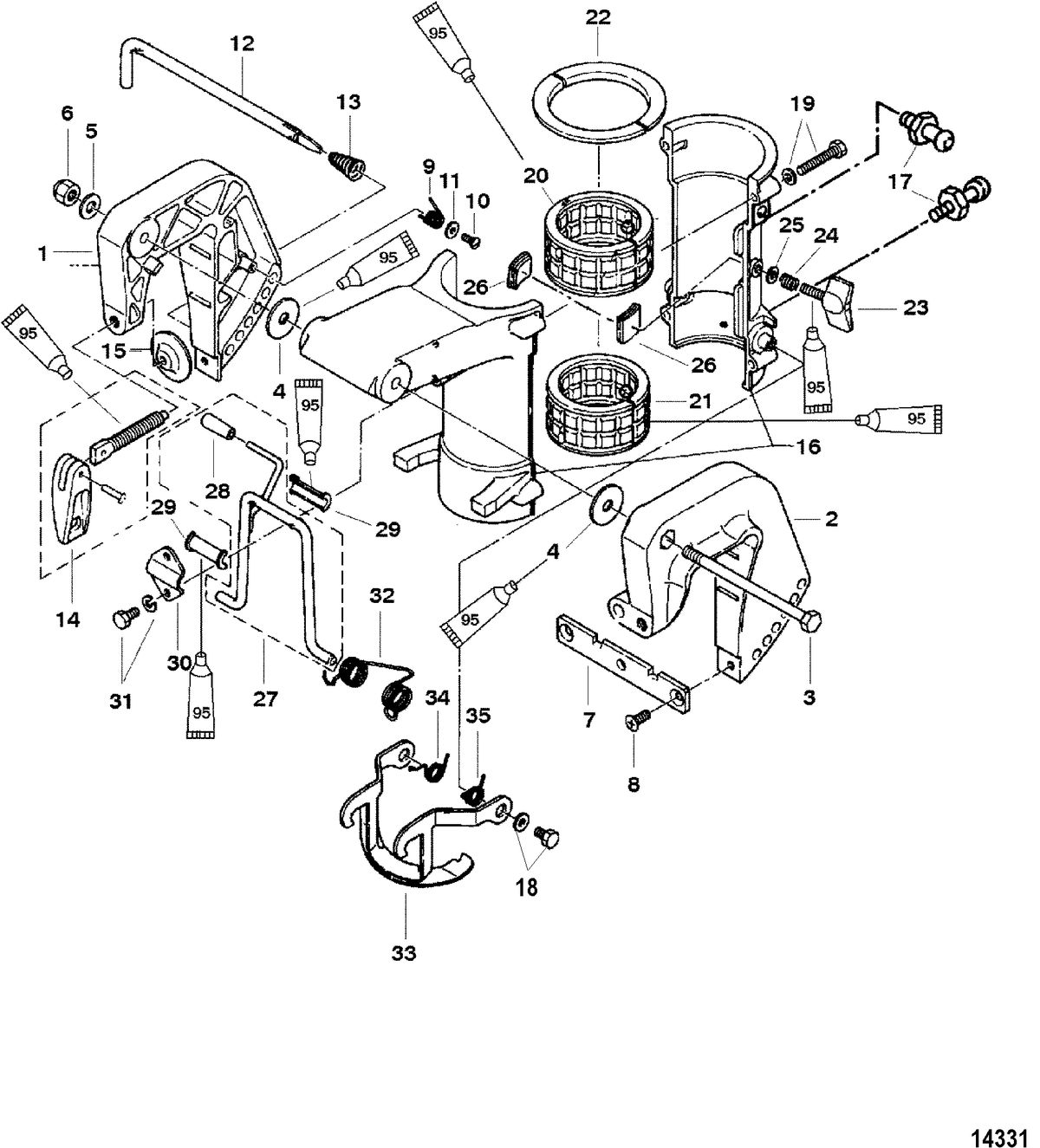 MERCURY/MARINER 4/5 HP Clamp and Swivel Brackets
