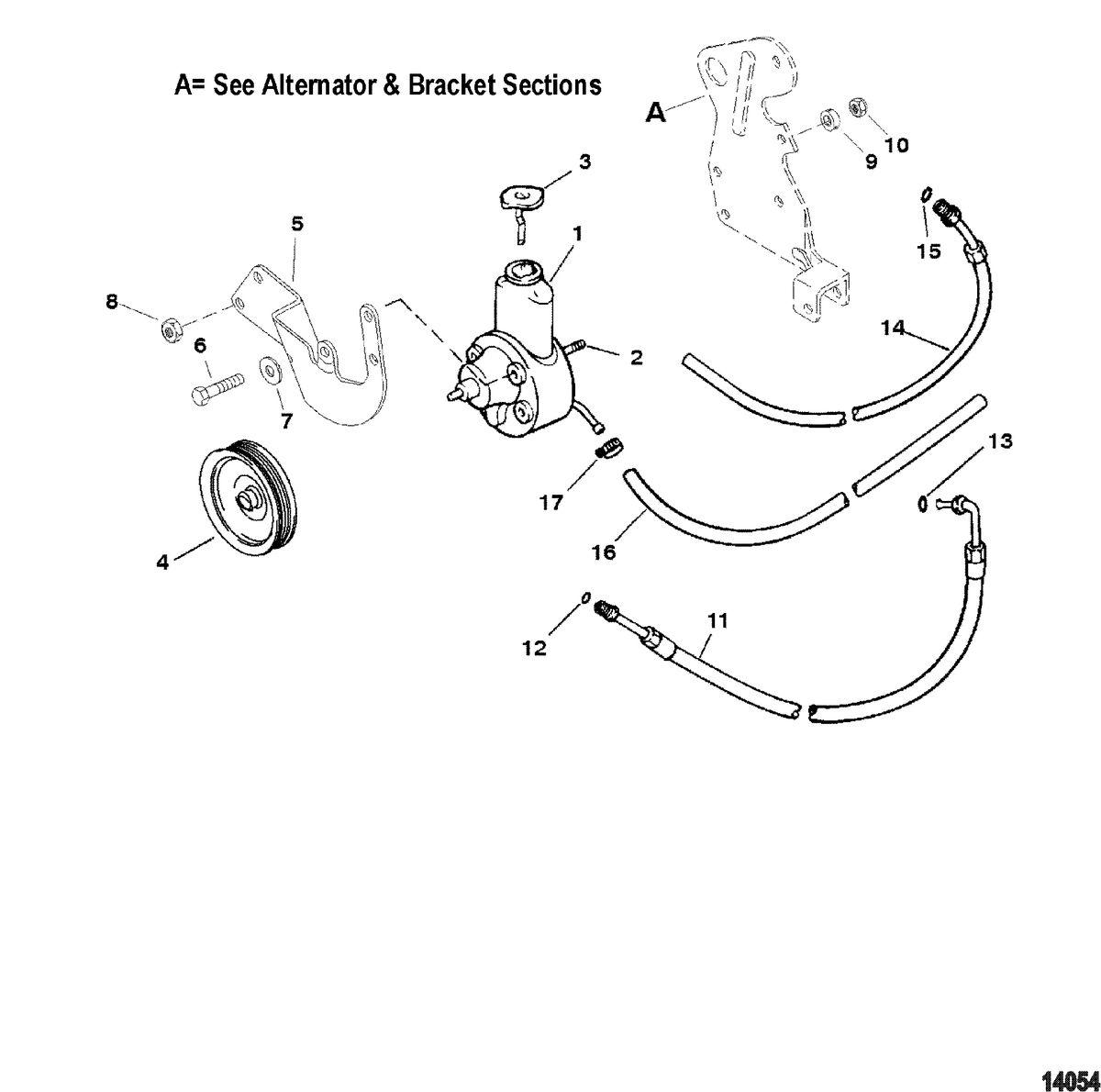 MERCRUISER 4.3L EFI ALPHA/BRAVO (262 C.I.D. GEN+) Power Steering Components