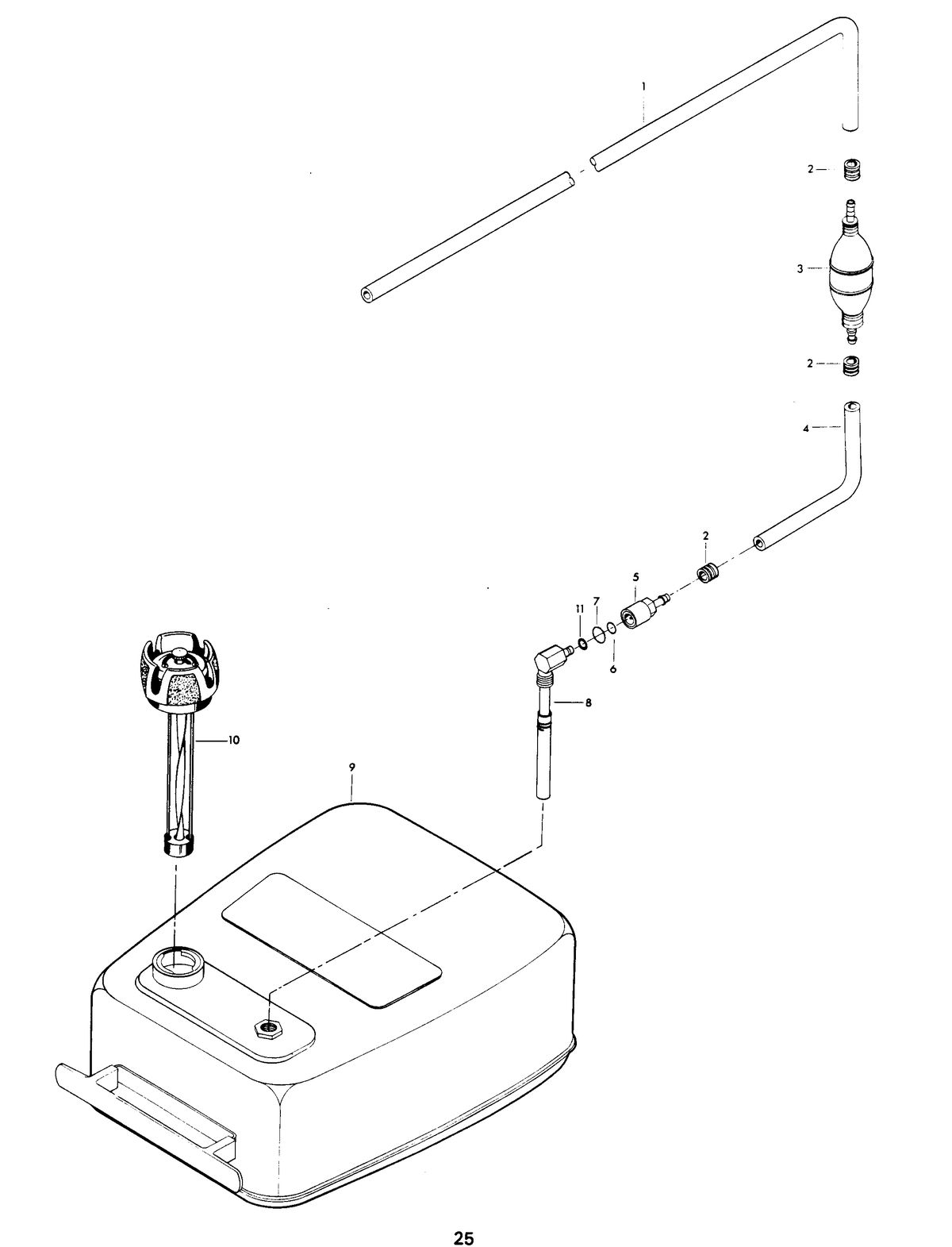 CHRYSLER 55 H.P. FUEL TANK AND LINE