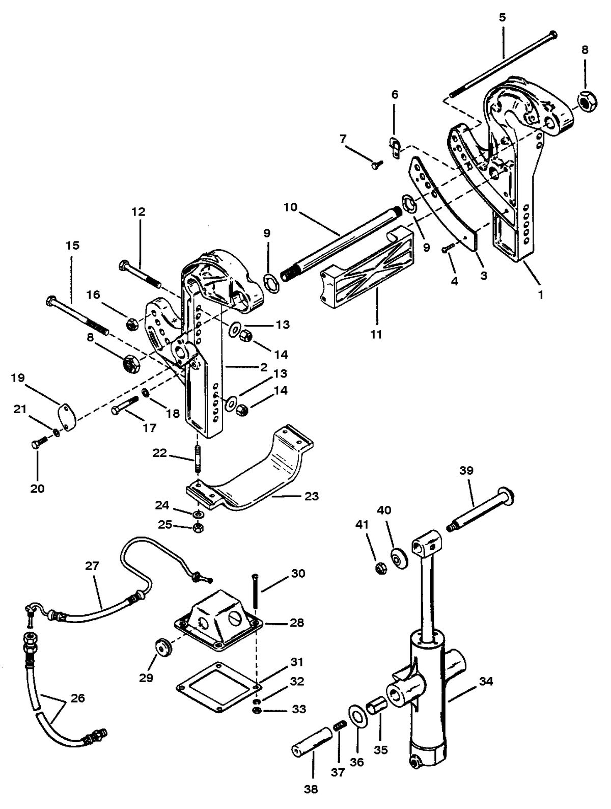 RACE OUTBOARD 2.5L (EFI) 2.5L (EFI-OFFSHORE) TRANSOM BRACKETS