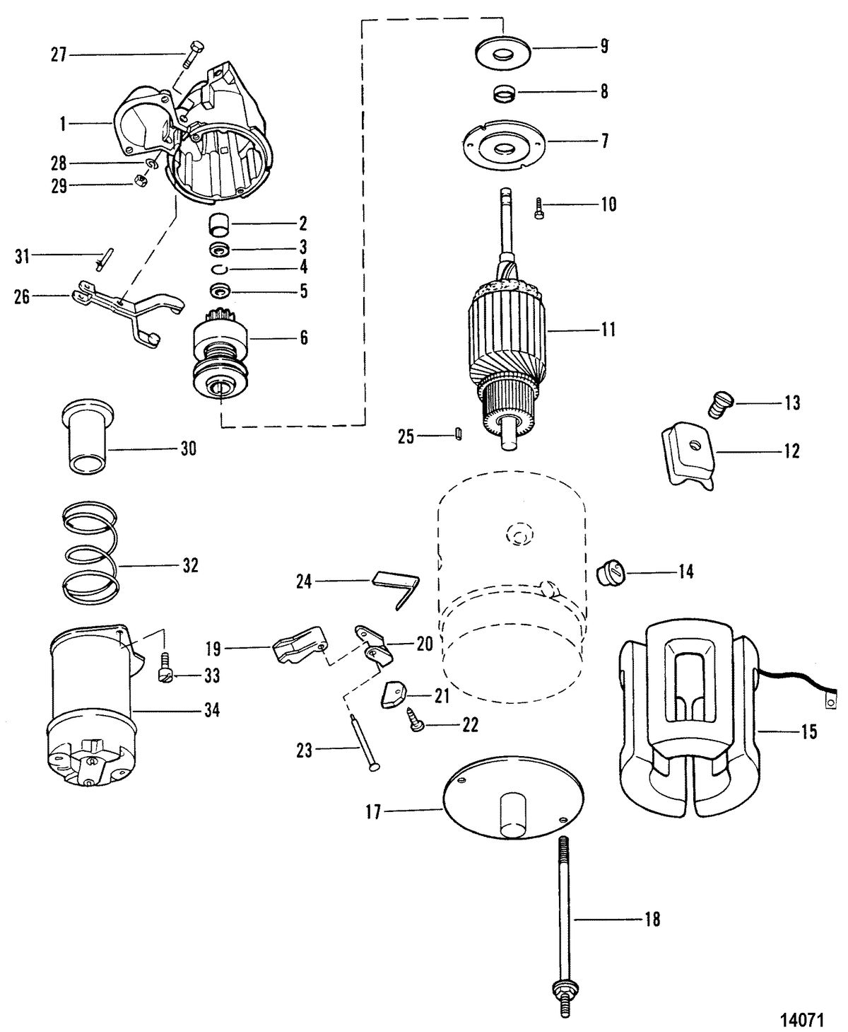 MERCRUISER 7.4L TRANSMISSION W/HURTH (G.M.) Starter Motor