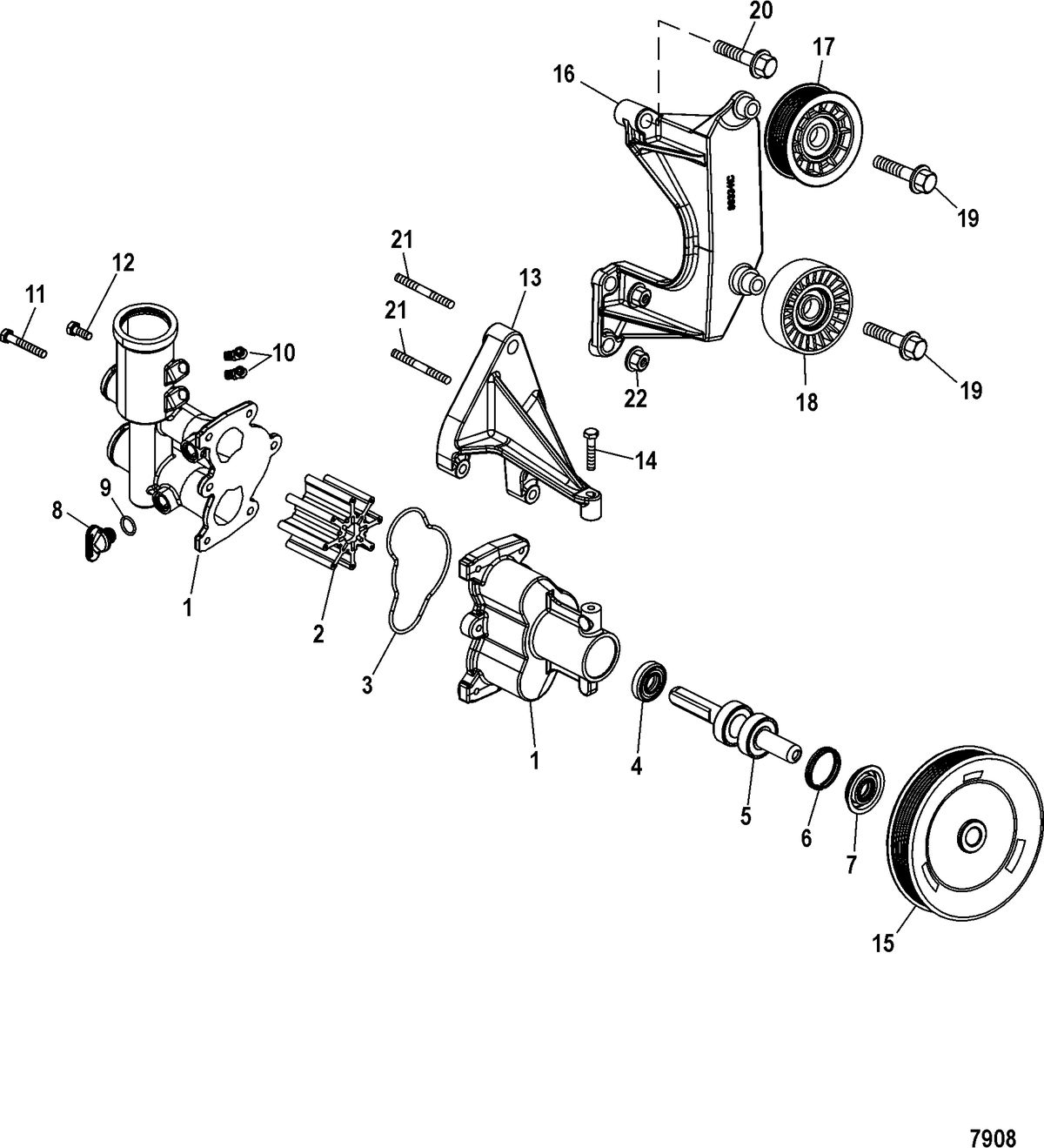 MERCRUISER 496 MAG STERNDRIVE Seawater Pump