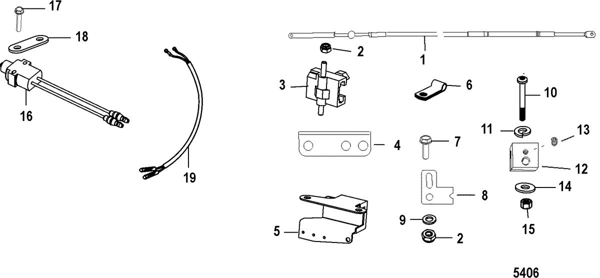 MERCURY/MARINER 100/115/125 HP 80 JET (4 CYLINDER) Tiller Handle Adapter Kit(Jet 80)