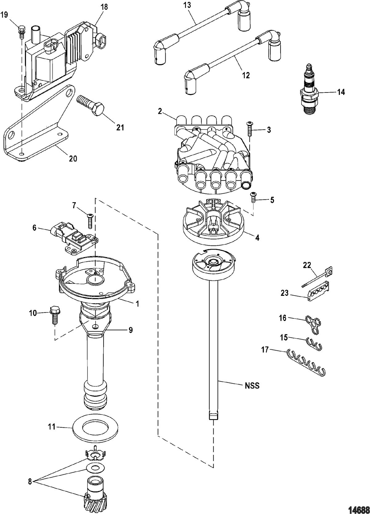 MERCRUISER 350 MAG MPI MX 6.2L MPI INBOARD Distributor And Ignition Components