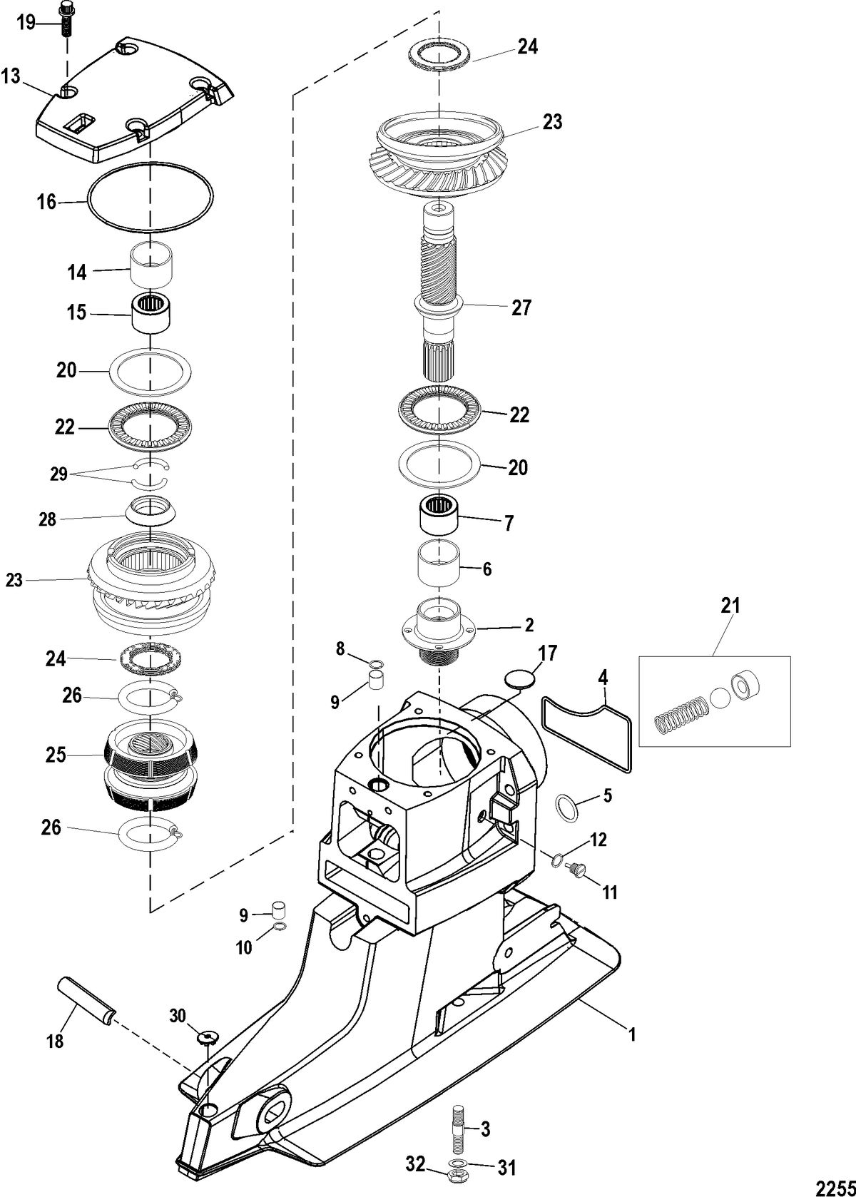 MERCRUISER BRAVO X (I-II-III) Drive Shaft Housing And Drive Gears(X-Drive)