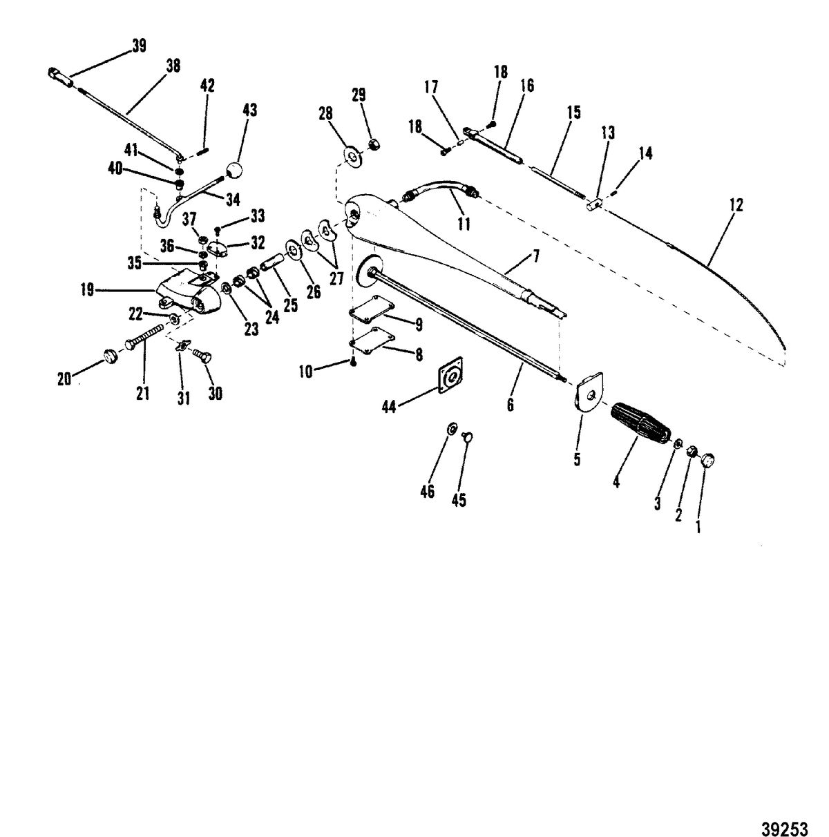 MERCURY MERC 40 STEERING HANDLE ASSEMBLY