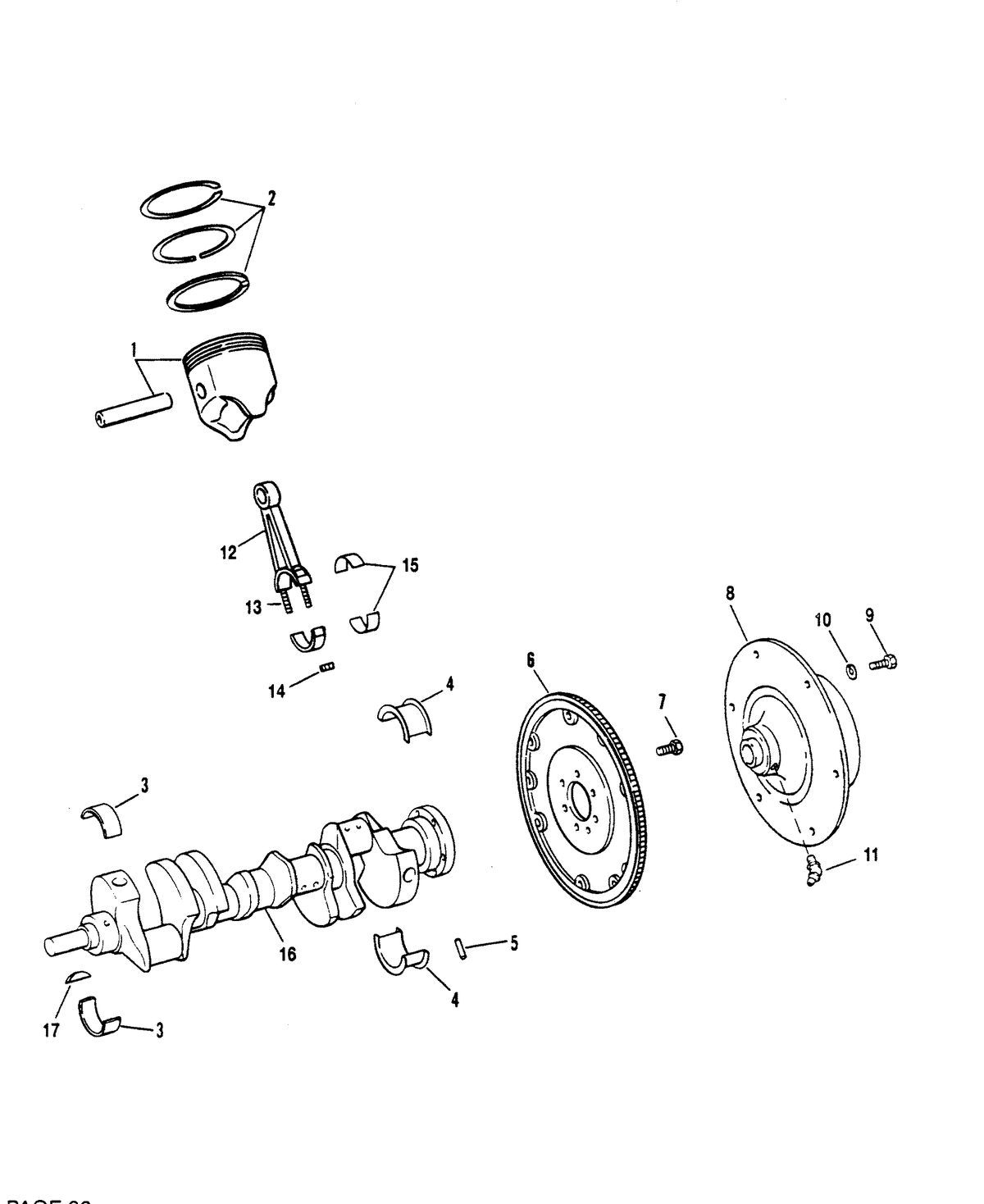 MERCRUISER 350 MAGNUM BRAVO (EFI/MP) CRANKSHAFT, PISTONS AND CONN. RODS