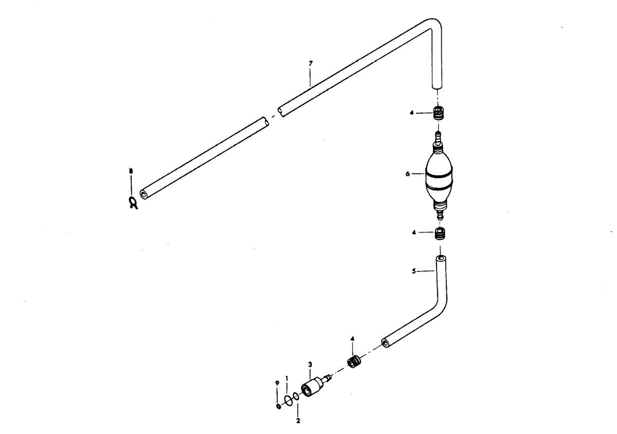 CHRYSLER 75 H.P. TWIN FUEL TANK AND LINE