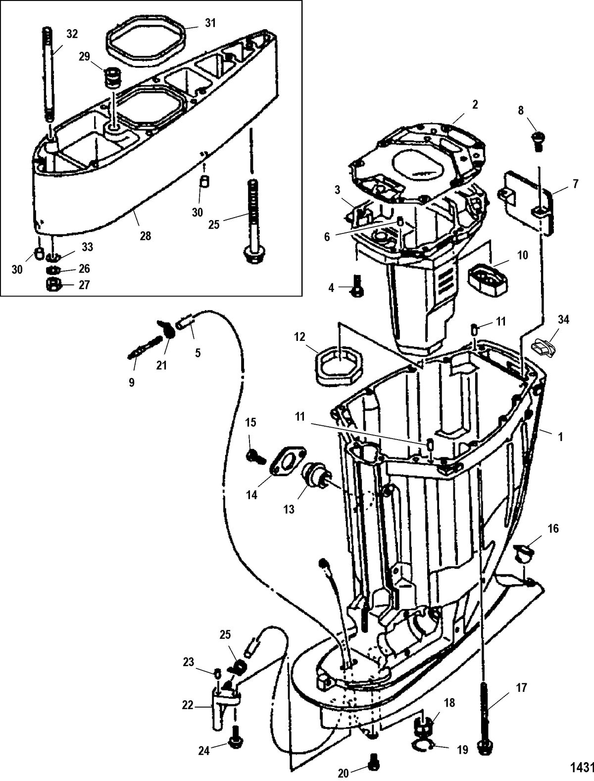 MERCURY/MARINER 225 EFI 4-STROKE Driveshaft Housing
