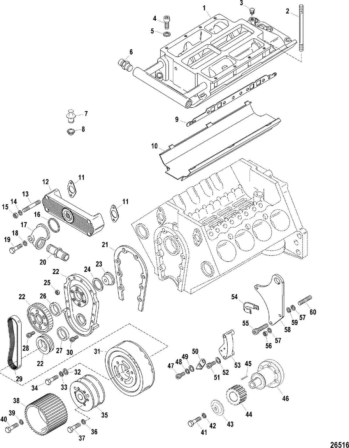 RACE STERNDRIVE 900 SC - DRY SUMP Intake Manifold And Front Cover