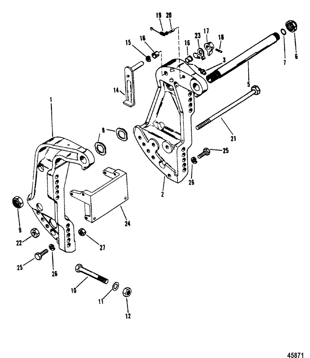 FORCE 120 HP FORCE Transom Bracket