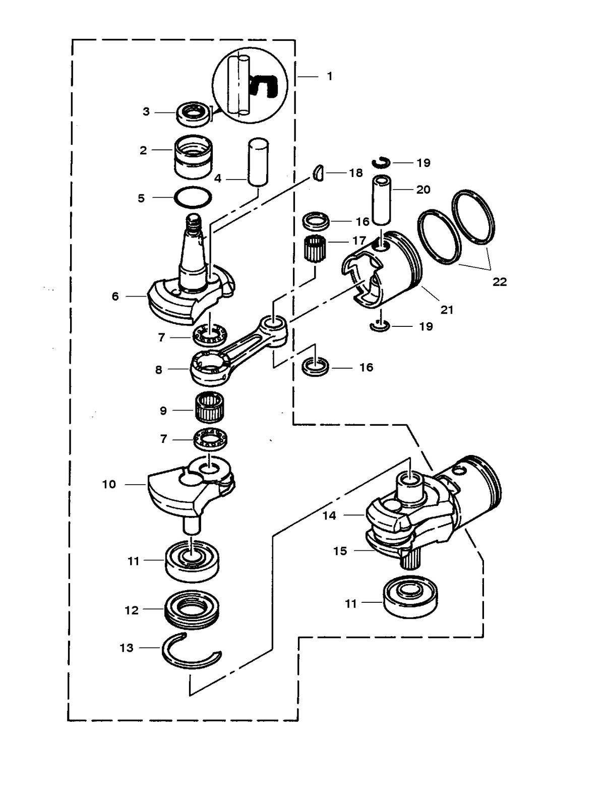 MARINER 25 HP K CRANKSHAFT