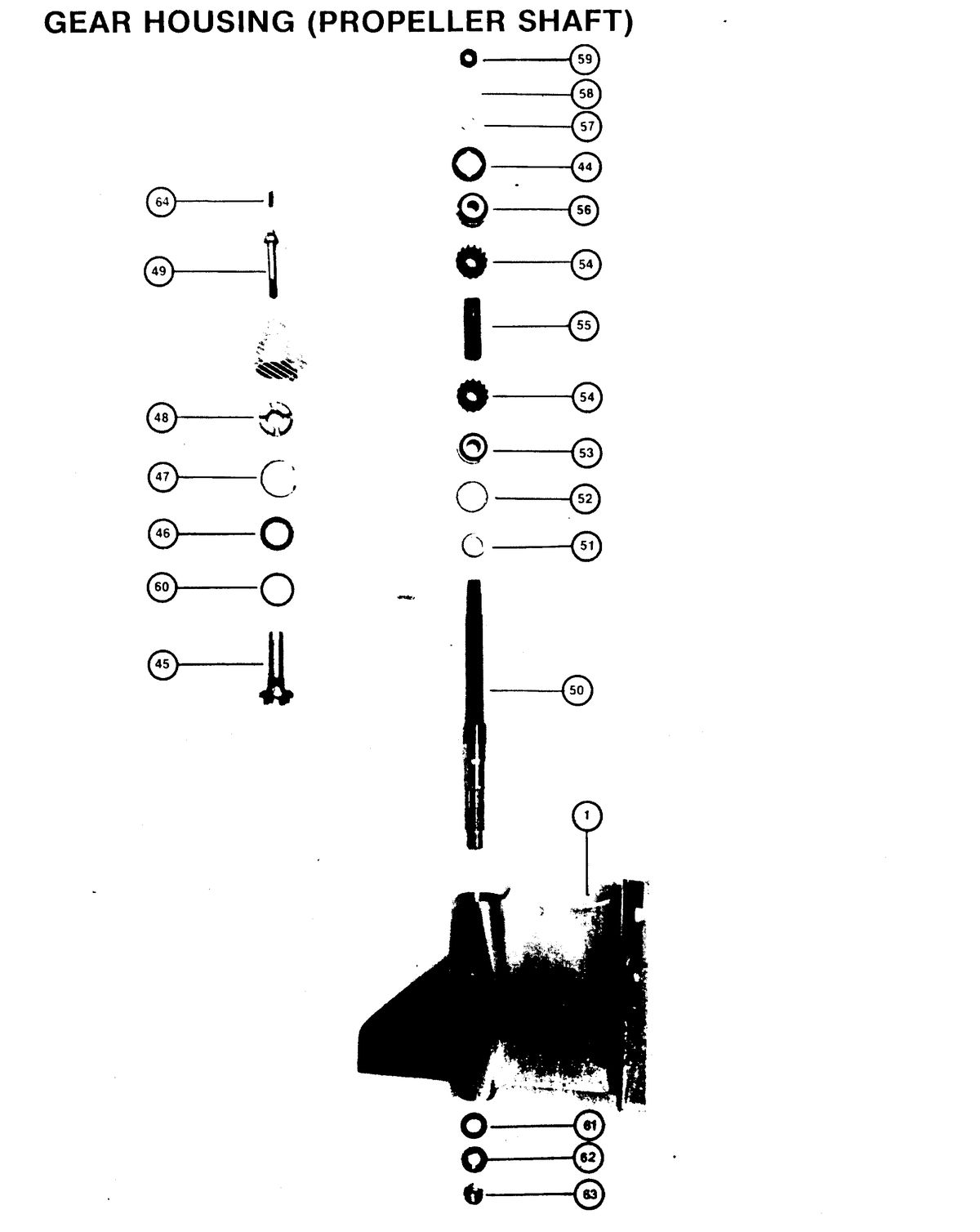 RACE OUTBOARD SST-140 (CARBURETOR) GEAR HOUSING (PROPELLER SHAFT)