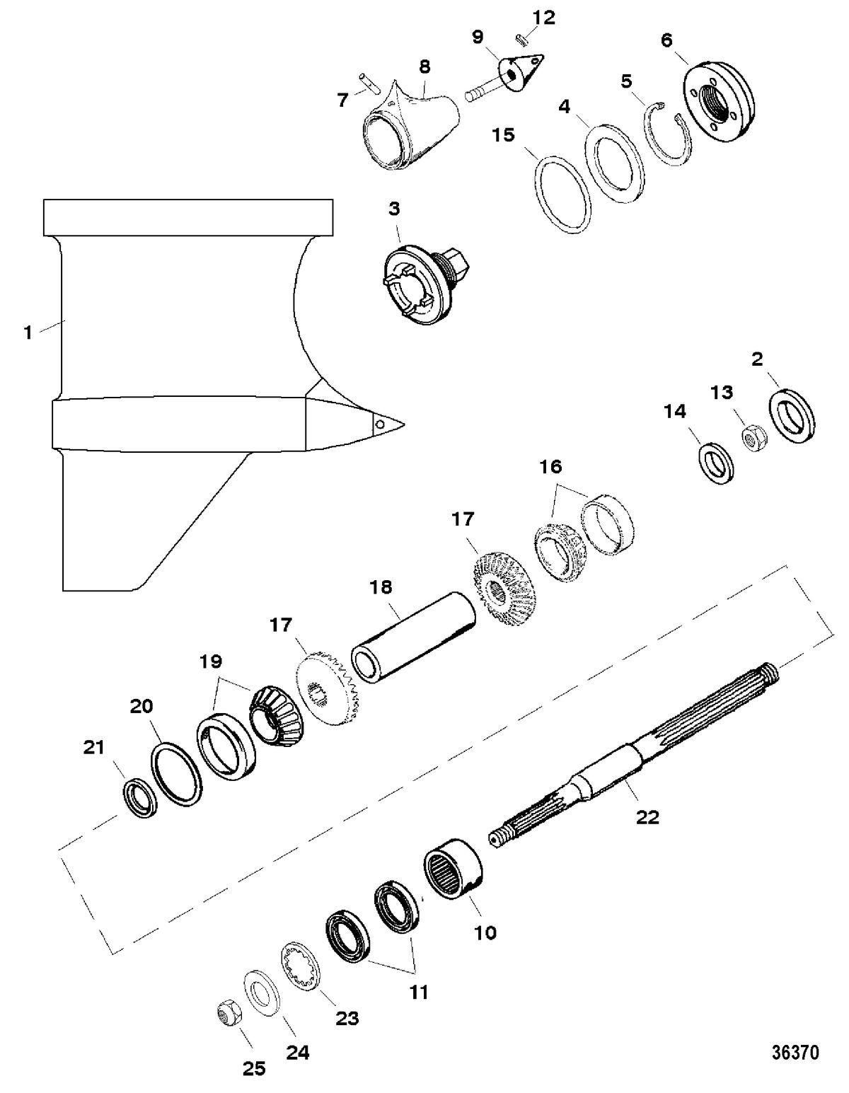 RACE OUTBOARD HI PERF MERC/MAR S3000 GEAR HOUSING(PROP SHAFT)(VI SSM)