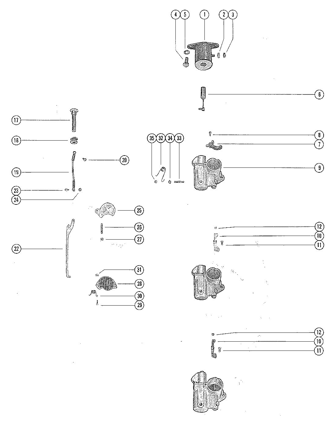 MARINER 115 HORSEPOWER CARBURETOR LINKAGE AND CHOKE SOLENOID